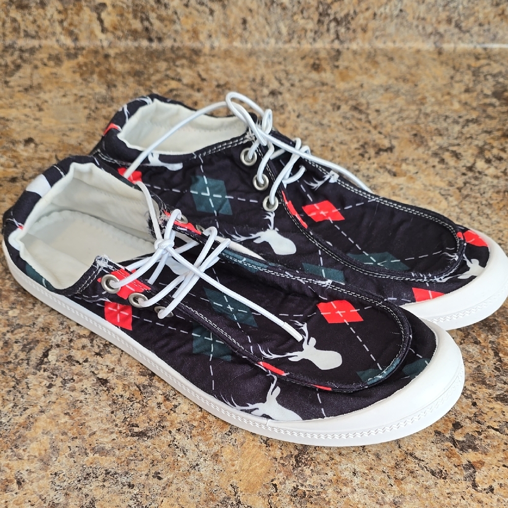 Black Patterned Casual Shoes
